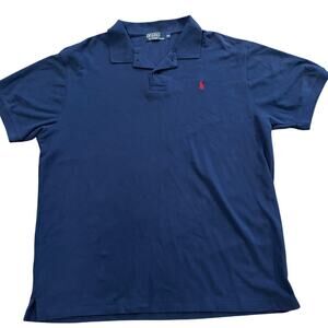Polo by Ralph Lauren Casual Collared Short Sleeve Polo Shirt Mens Size 4XL Blue